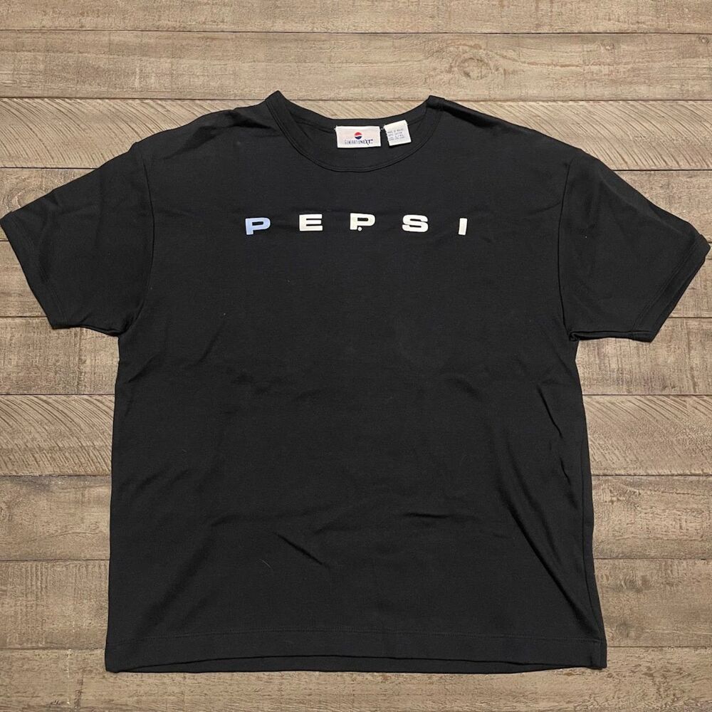 Vintage 90s Pepsi Generation Next Black Men's T-shirt 100% Cotton Large / XL